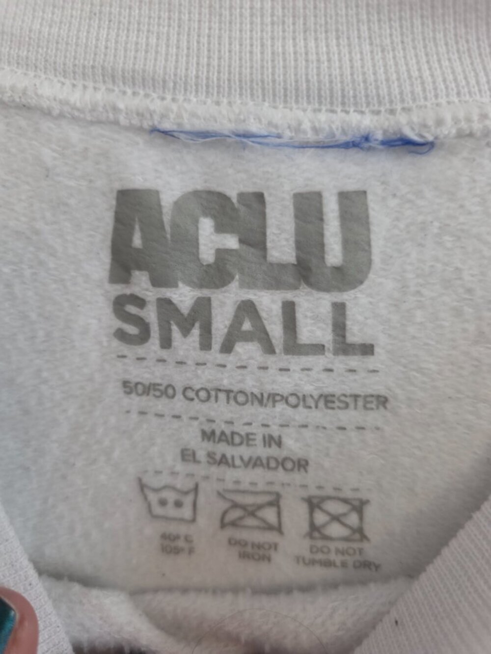 Size small Banned Book Club White Sweatshirt ACLU Womens/Mens - Picture 3 of 4